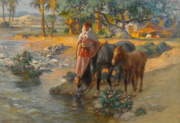 L’abreuvage des chevaux – Frederick Arthur Bridgman Frederick Arthur Bridgman