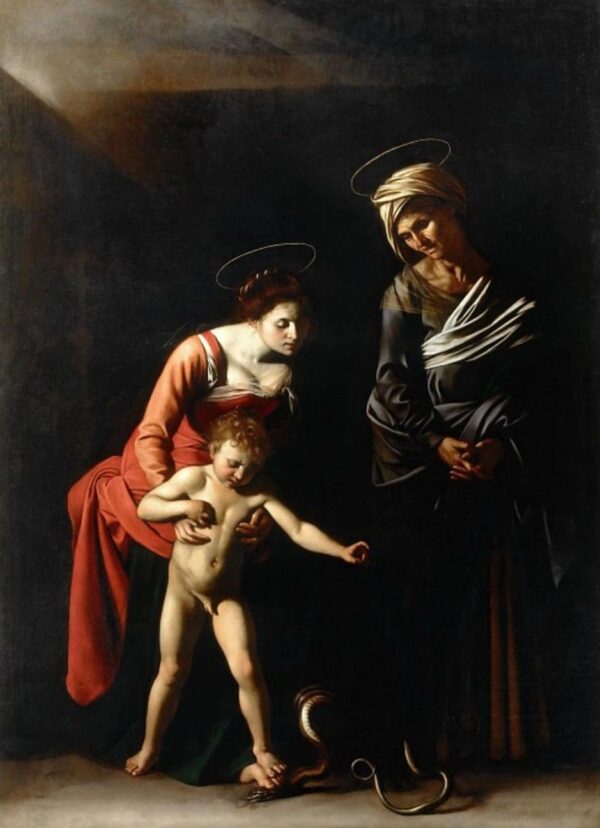 Vierge et enfant avec un serpent – Caravage Le Caravage 70x105