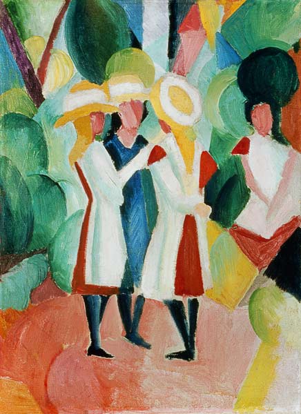 Trois filles avec des chapeaux de paille jaunes – August Macke August Macke 70x105