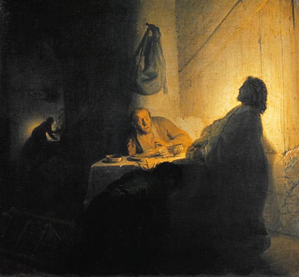 Le Christ ressuscité aux côtés de Emmaüs – Rembrandt van Rijn Rembrandt van Rijn 70x70