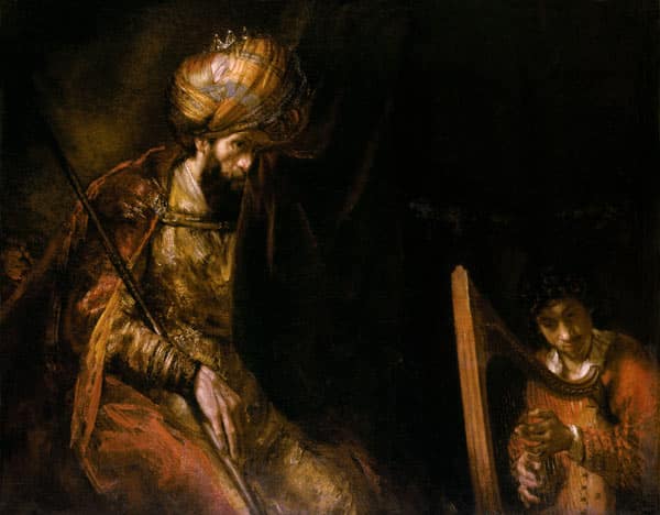 David joue de la harpe devant Saul – Rembrandt van Rijn Rembrandt van Rijn 85x75