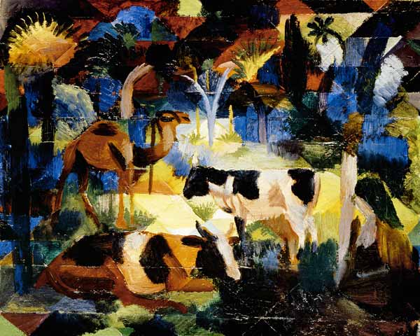 Paysage avec des vaches et des chameaux – August Macke August Macke 85x75