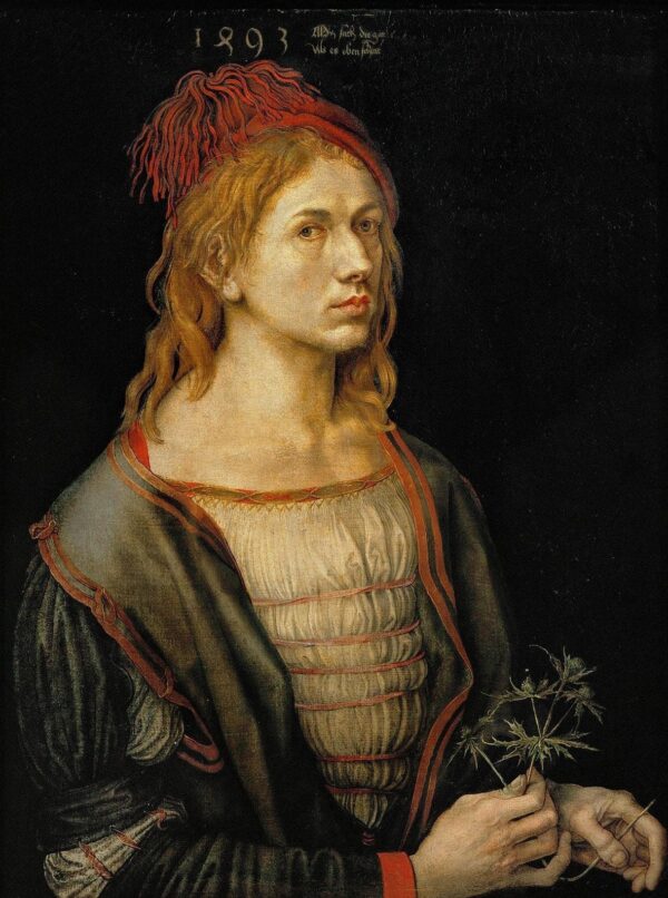 Portrait de l’artiste tenant un chardon – Albrecht Dürer Albrecht Dürer 70x85