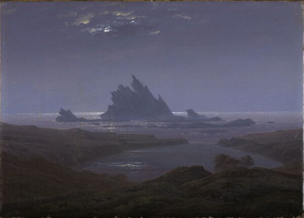 Récif de rocher sur la plage de mer – Caspar David Friedrich Caspar David Friedrich 105x70