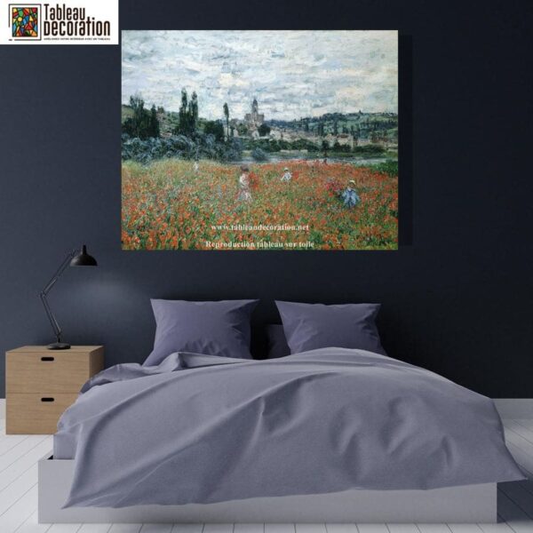 Champ de coquelicots près de Vétheuil – Tableau Monet Claude Monet 85x75 3