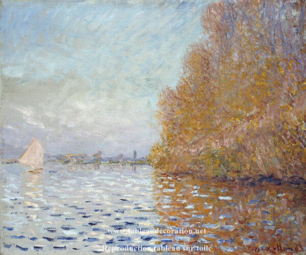 Le Bassin d’Argenteuil avec un Voilier – Tableau Monet Claude Monet 85x75