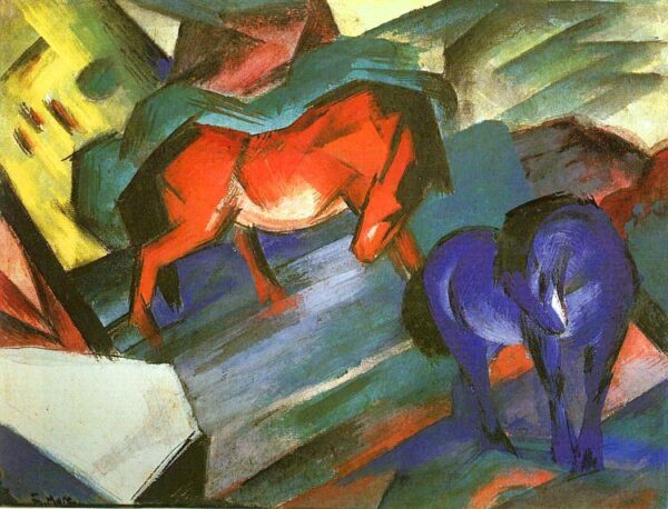 Chevaux rouges et bleus – Franz Marc Franz Marc 85x75