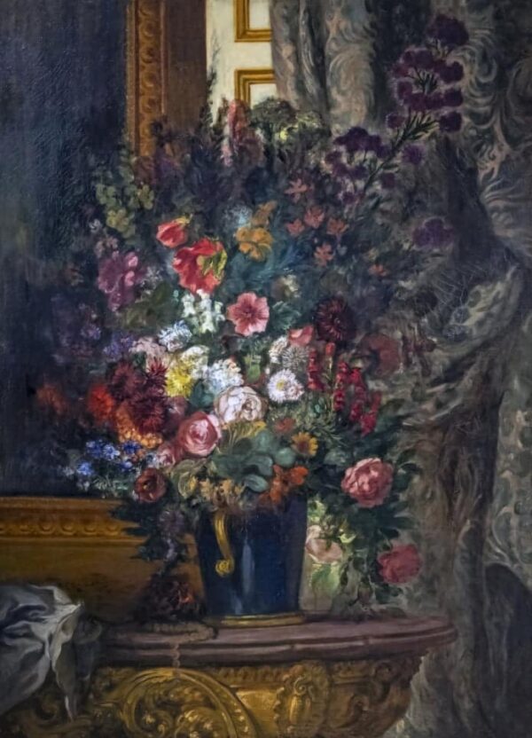 Vase avec des fleurs sur une console – Eugène Delacroix Eugène Delacroix 70x105