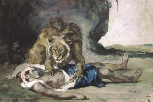 Lion au cadavre d’un Arabe – Eugène Delacroix Eugène Delacroix 105x70