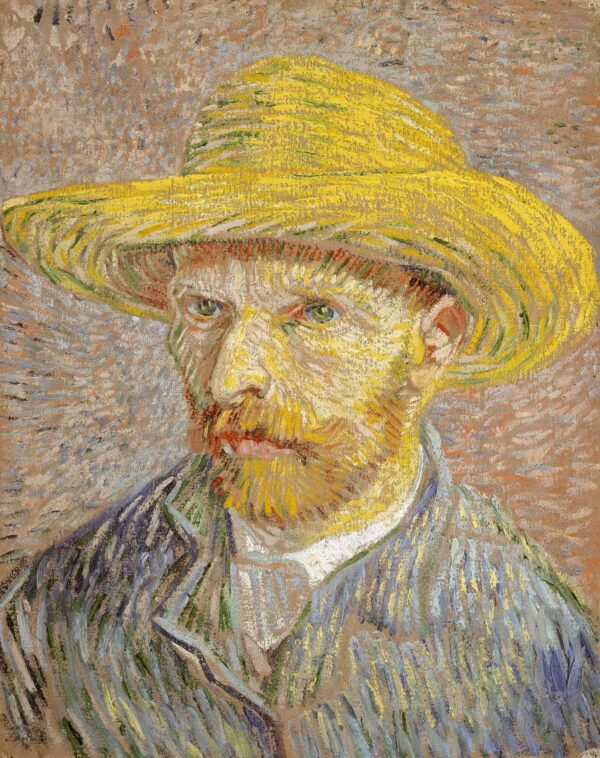 Autoportrait avec chapeau de paille de,1887 – Van Gogh Série des Autoportraits de Vincent van Gogh 70x85