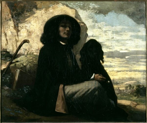 Autoportrait au chien noir – Gustave Courbet Gustave Courbet 85x75