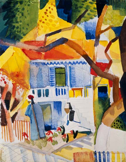 Cour intérieure de la maison de campagne à Saint-Germain – August Macke August Macke 70x85