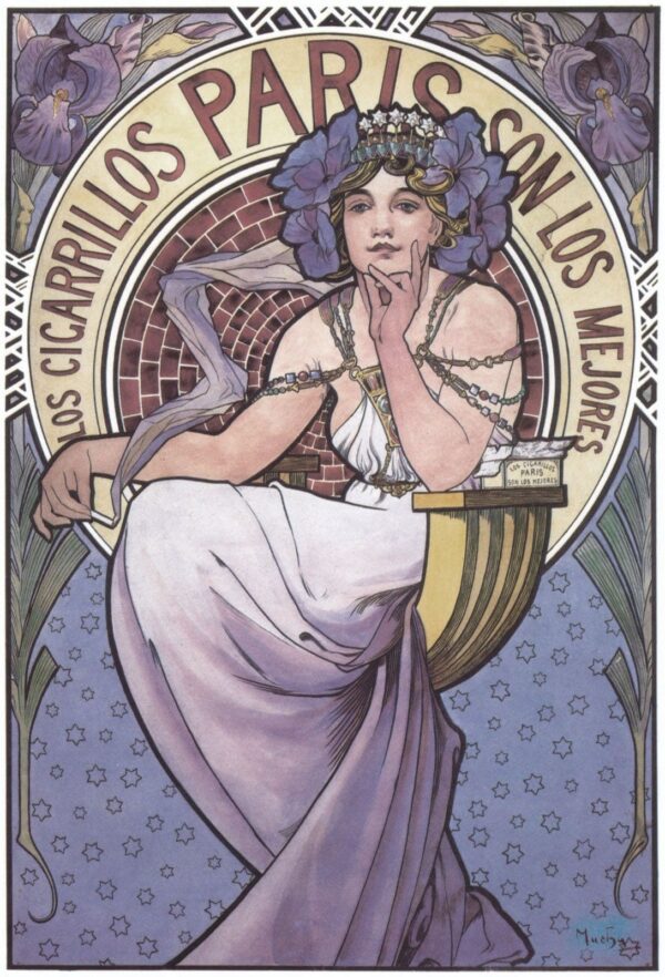 Cigarettes de Paris – Mucha Alphonse Mucha 70x105