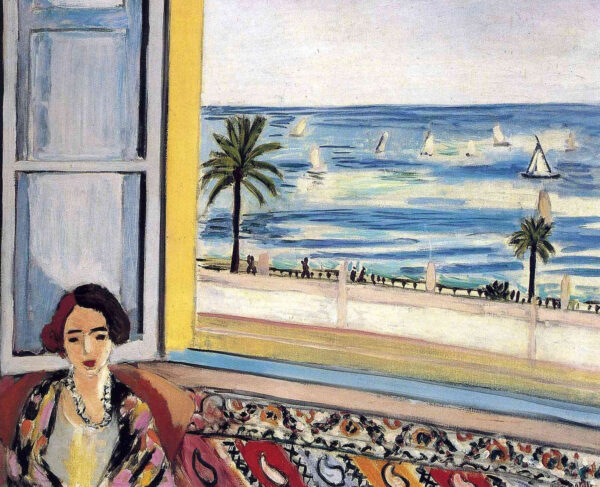 Femme assise, le dos tourné vers la fenêtre ouverte – Matisse Henri Matisse 85x75