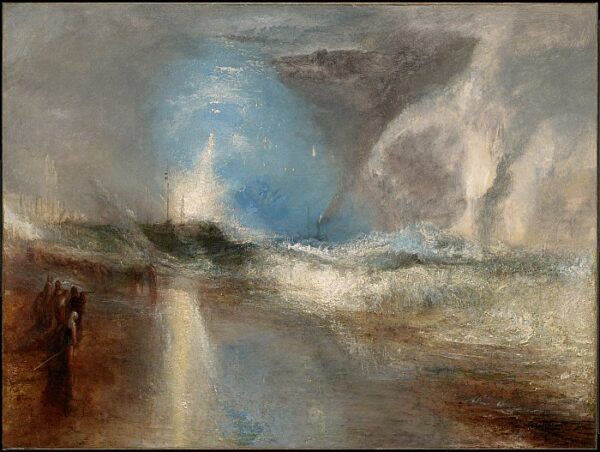 Des fusées et des feux bleus pour avertir les bateaux à vapeur des hauts fonds – William Turner William Turner 85x75