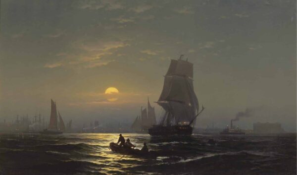 Le port de New York au clair de lune – Edward Moran Edward Moran