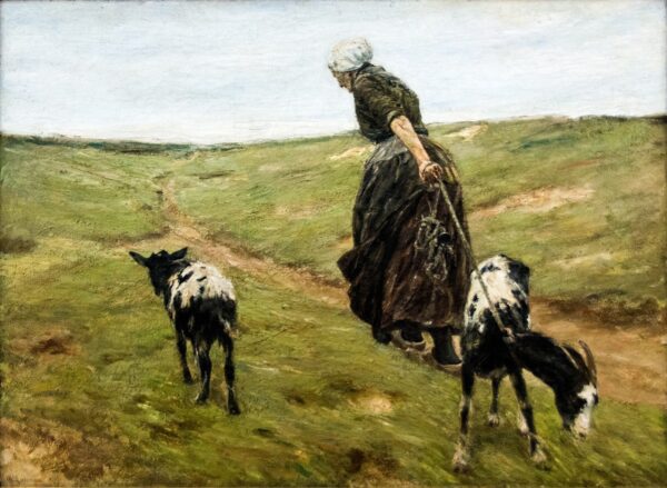 Femme avec des chèvres dans les dunes – Max Liebermann Max Liebermann 105x70