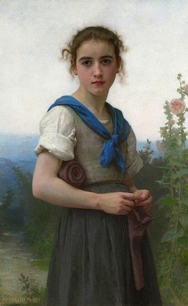 La petite tricoteuse, 1891 – William Bouguereau William Bouguereau 70x105