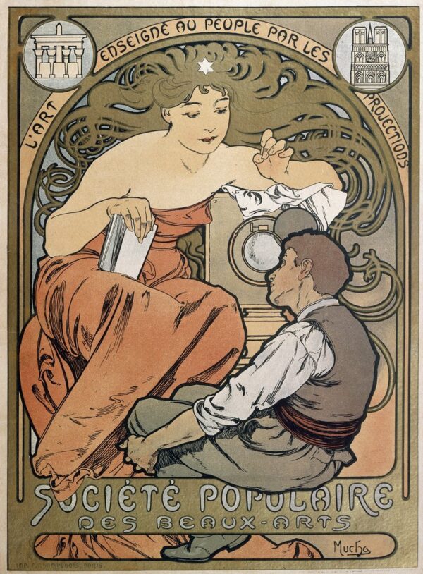 Affiche pour la Société Populaire des Beaux Arts – Mucha Alphonse Mucha 70x105