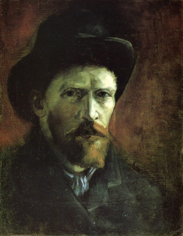 Autoportrait avec un chapeau de feutre foncé – Van Gogh Série des Autoportraits de Vincent van Gogh 70x85