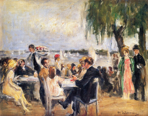 Café terrace à l’Elbe – Max Liebermann Max Liebermann 85x75