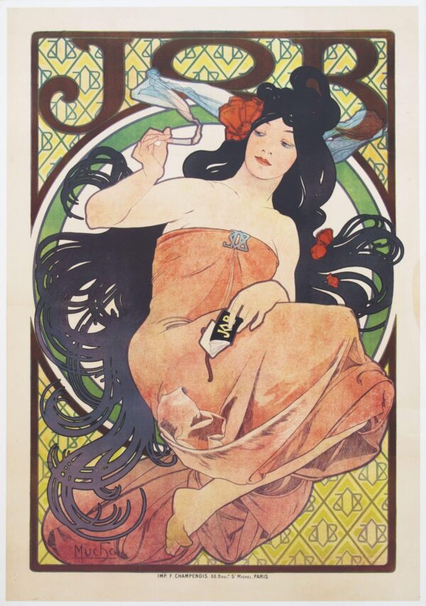 Affiche publicitaire pour le « Job » de papier de soie – Mucha Alphonse Mucha 70x105