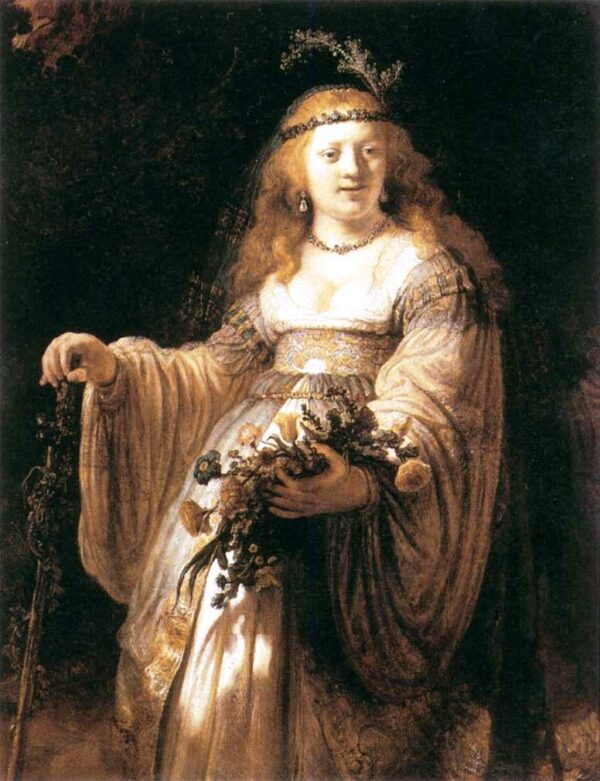 Saskia van Uylenburgh en costume d’Arcadie – Rembrandt van Rijn Rembrandt van Rijn 70x85