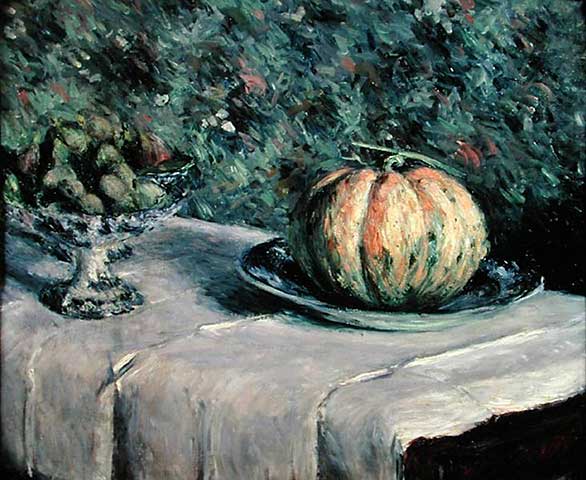 Bol à melon et fruits avec figues – Caillebotte Gustave Caillebotte 85x75