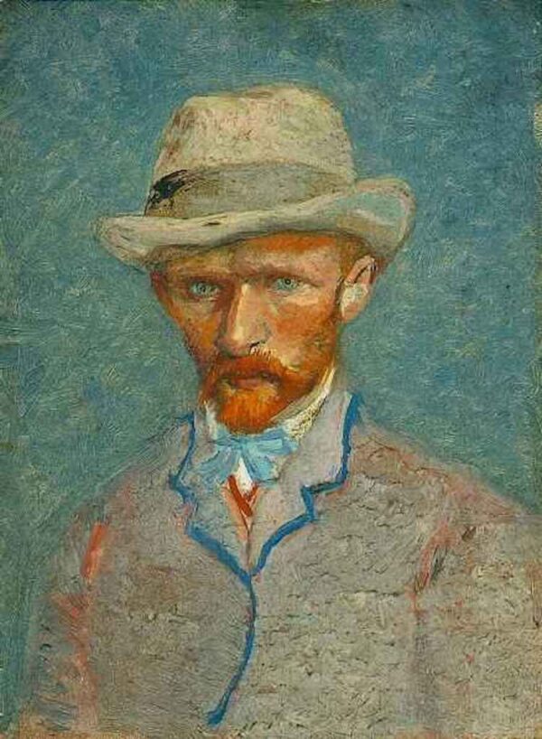 Autoportrait avec un chapeau de paille gris – Van Gogh Série des Autoportraits de Vincent van Gogh 70x105