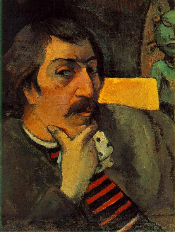 Autoportrait avec l’idole 1893 – Paul Gauguin Paul Gauguin 70x85