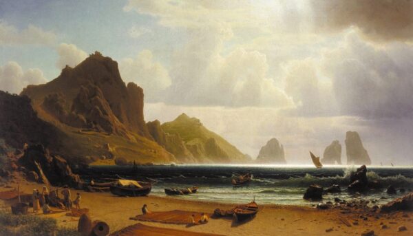 La Marina Piccola, Capri – Albert Bierstadt Albert Bierstadt 120x70