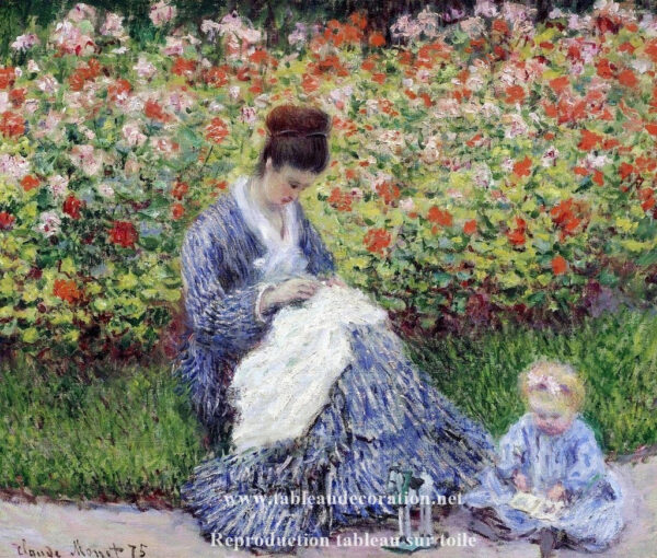 Camille Monet et l’enfant au jardin – Claude Monet Claude Monet 85x75