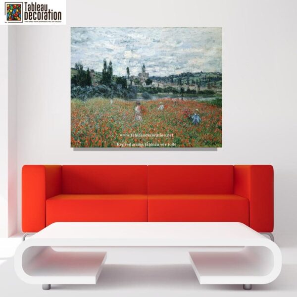 Champ de coquelicots près de Vétheuil – Tableau Monet Claude Monet 85x75 2