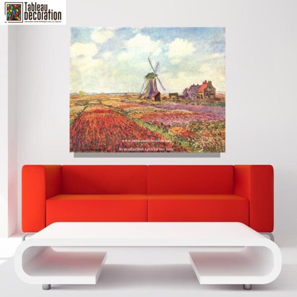 Champs de tulipes en Hollande – Tableau Monet Claude Monet 85x75 2