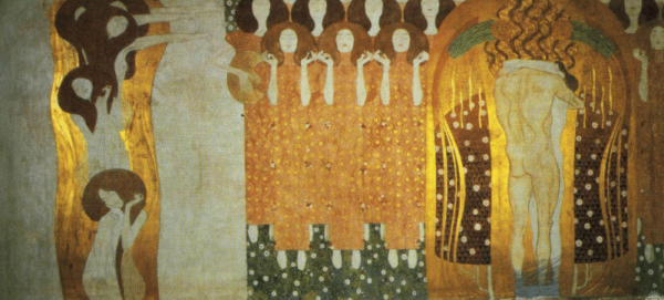 La frise de Beethoven : L’aspiration au bonheur trouve son refuge dans la poésie. Mur de droite – Gustav Klimt Gustav Klimt 160x70