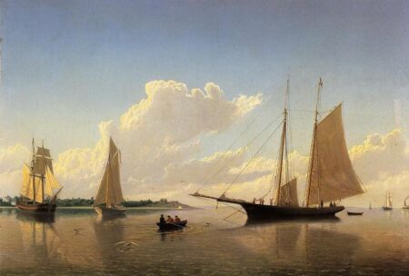 Arrimage des voiles au large de Fairhaven – William Bradford William Bradford