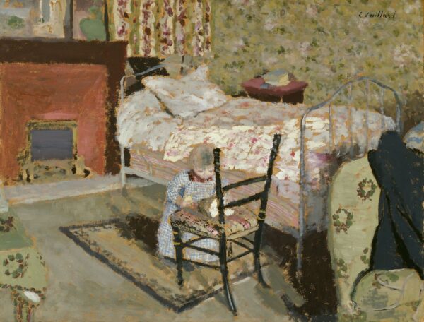 Enfant jouant Annette Roussel devant une chaise en bois – Édouard Vuillard Édouard Vuillard 85x75