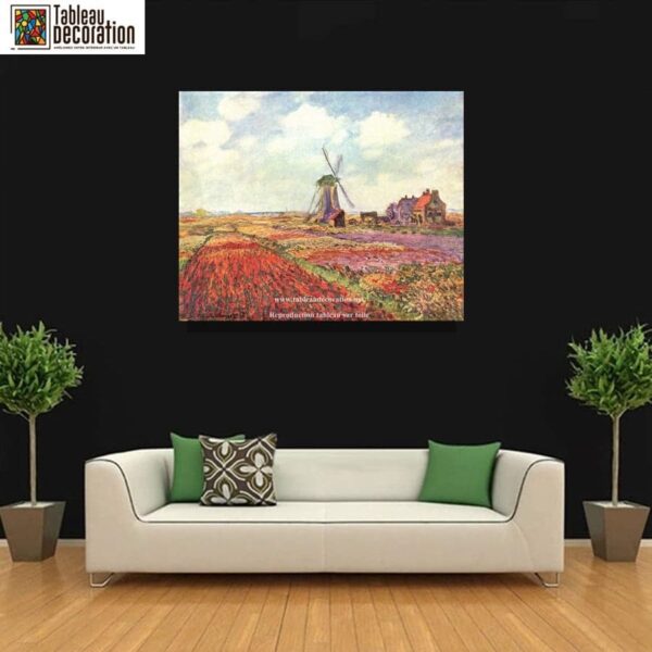 Champs de tulipes en Hollande – Tableau Monet Claude Monet 85x75 3