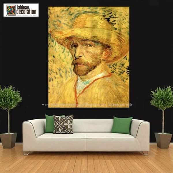 Autoportrait au chapeau de paille – Van Gogh Série des Autoportraits de Vincent van Gogh 70x85 3