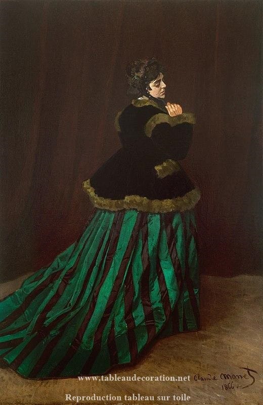 La Femme en robe verte – Claude Monet Claude Monet 70x105