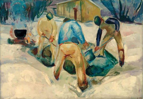 Travailleurs de la route dans la neige – Edvard Munch Edvard Munch 105x70