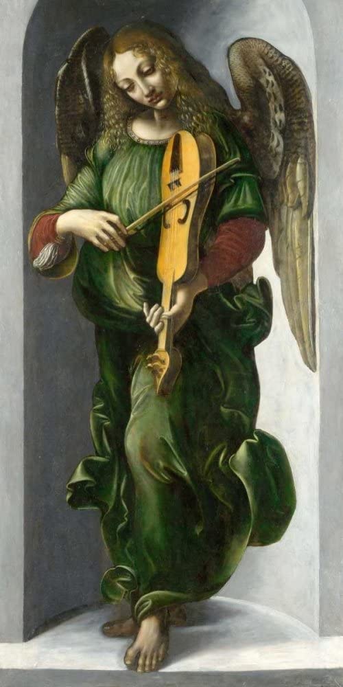 Ange en vert avec violon – Léonard de Vinci Léonard de Vinci 70x140