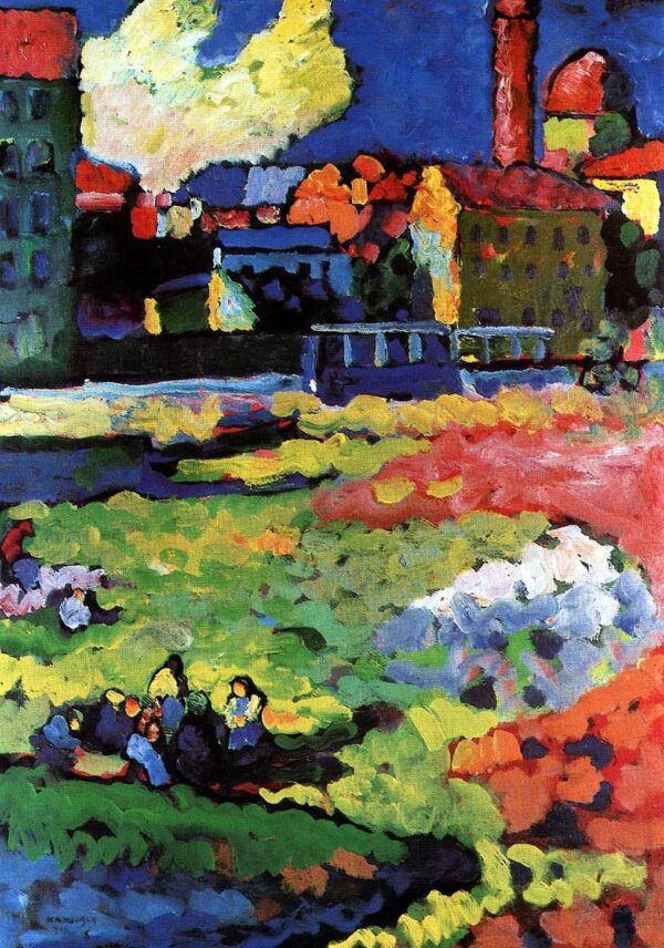 Munich Schwabing avec l’église Sainte-Ursule – Vassily Kandinsky Vassily Kandinsky 70x105