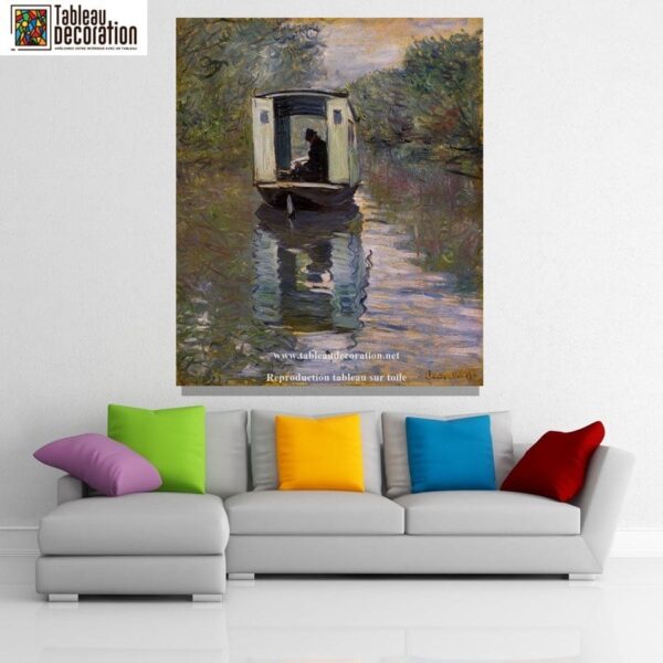 Le Bateau-atelier – Tableau Monet Claude Monet 70x85 6