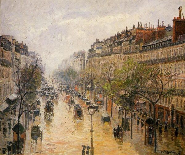 Boulevard Montmartre, pluie de printemps – Camille Pissarro Camille Pissarro 85x75