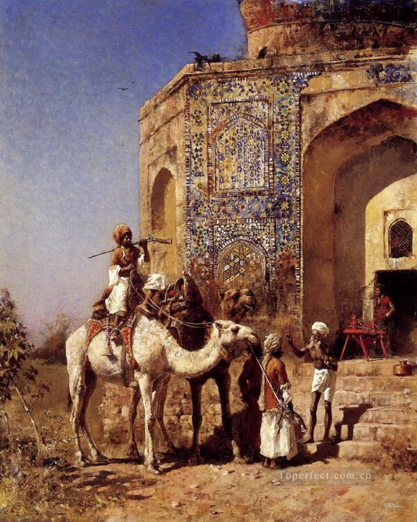 La vieille mosquée aux tuiles bleues à l’extérieur de Delhi, en Inde – Edwin Lord Weeks Edwin Lord Weeks 70x85