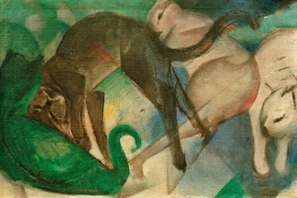 Chats jouant (peinture de chats) – Franz Marc Franz Marc 105x70