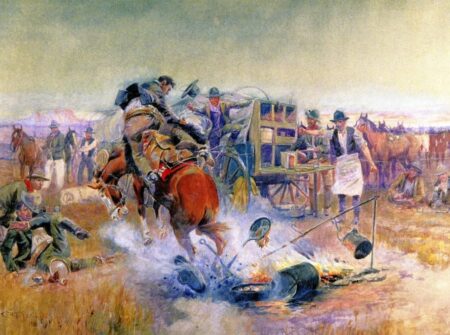 Bronc au petit déjeuner – Charles Marion Russell Charles Marion Russell