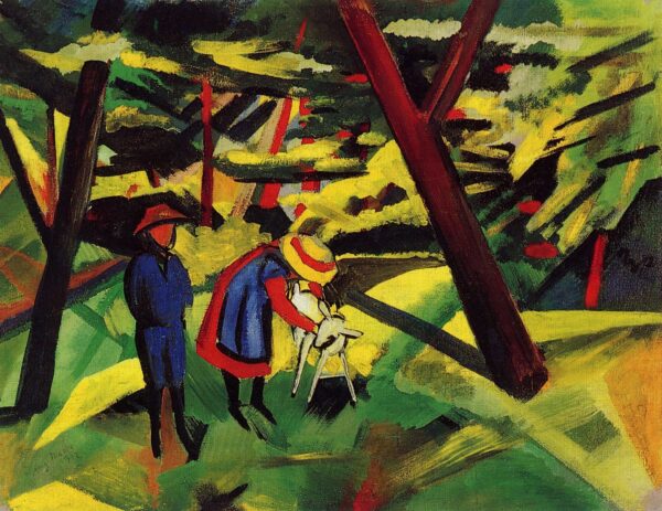 Enfants avec la chèvre dans la forêt – August Macke August Macke 85x75