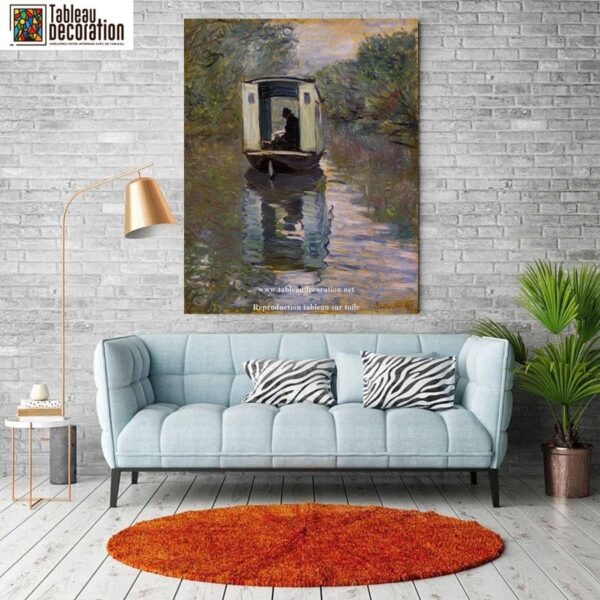 Le Bateau-atelier – Tableau Monet Claude Monet 70x85 4